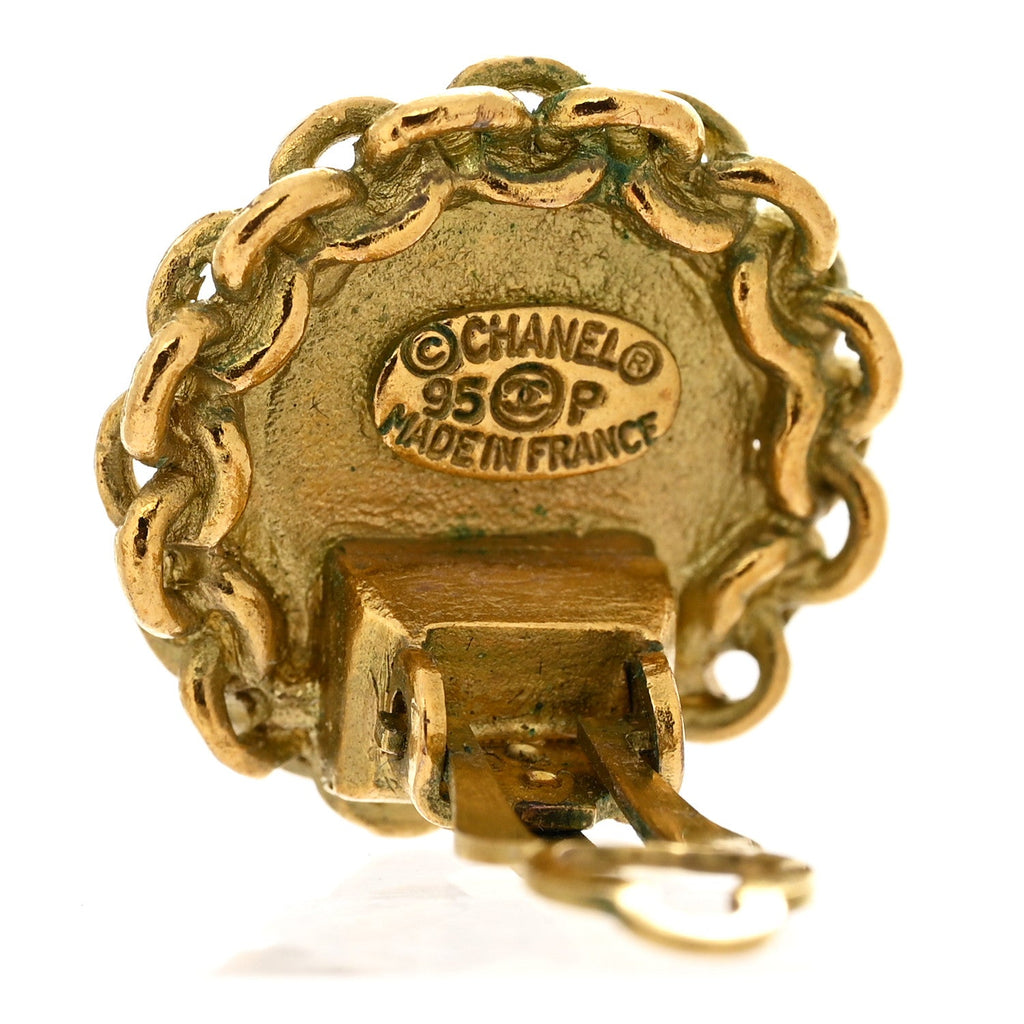 Chanel Round CC Clip On Earrings Gold