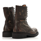 Miu Miu Antic Calfskin Laced Booties 40 Cacao