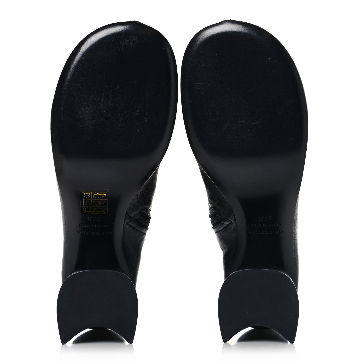 Balenciaga Shiny Soft Sheepskin Glove 80mm Ankle Boots 37.5 Black