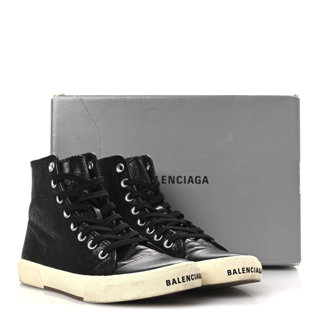 Balenciaga Agneau Arena Womens Paris High Top Sneakers 39 Black