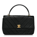 Chanel Lambskin Chevron Quilted Mini Kelly Flap Black