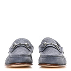 Gucci Luxury Suede Guccissima Mens Horsebit Mocassin Loafers 9.5 Foggy Grey