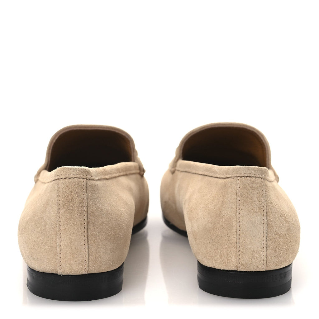 Gucci Suede Horsebit Womens Jordaan Loafers 39.5 Pink Sand