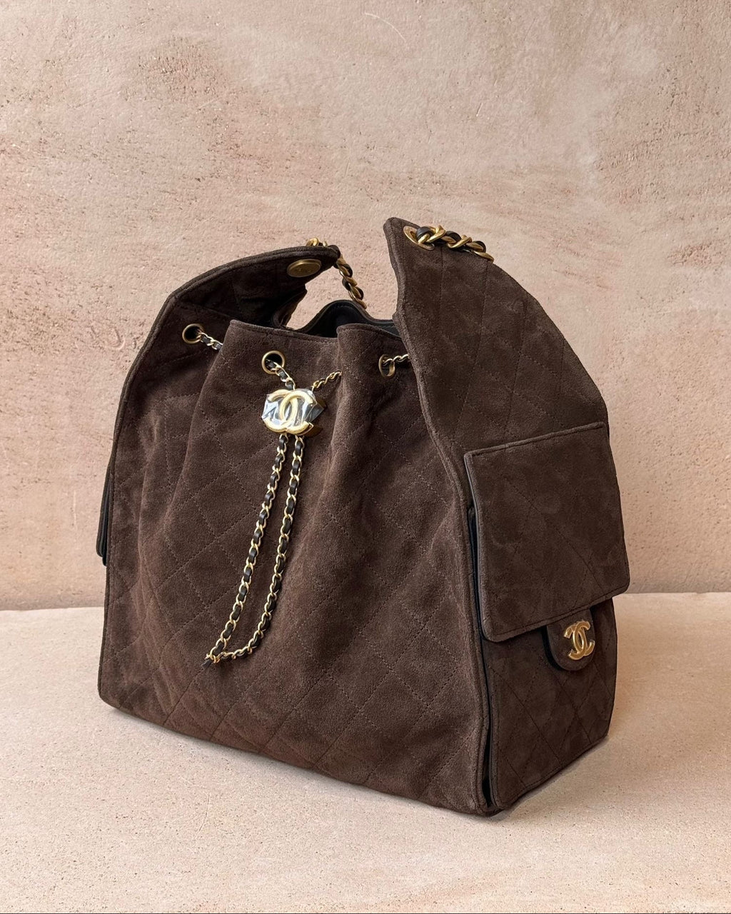 Chanel Medium 25 Hobo Bag - Brown Suede | Gold Hardware