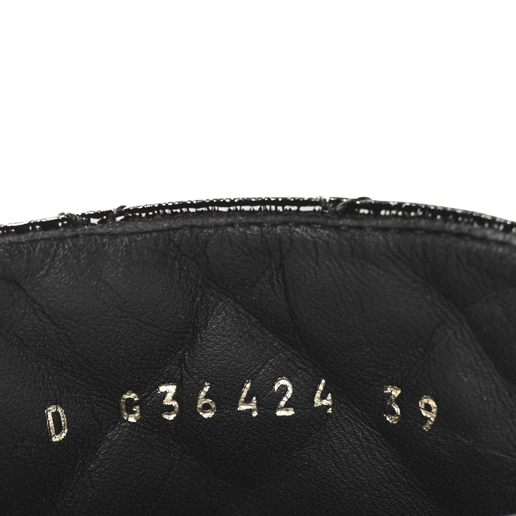 Chanel Shiny Calfskin Quilted Lace Up Combat Boots 39 Black