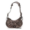Balenciaga Metallic Agneau Arena Le Cagole Shoulder Bag XS  Dark Bronze