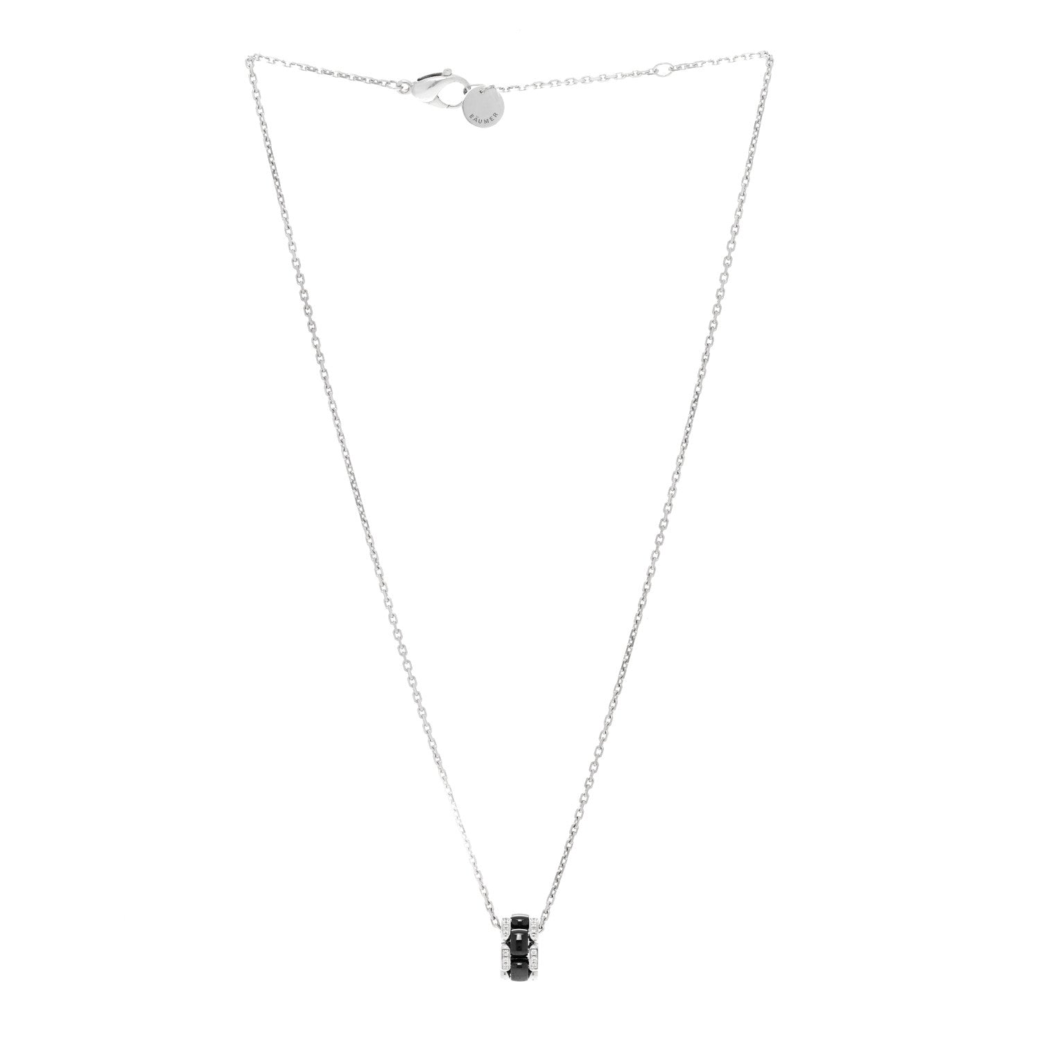 Chanel 18K White Gold Diamond Ceramic Ultra Necklace Black