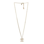 Chanel Pearl CC Pendant Necklace Light Gold
