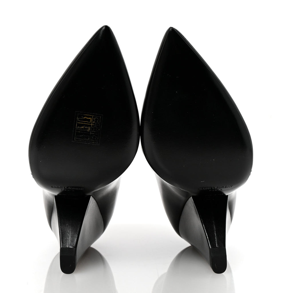 Saint Laurent Calfskin Niki 85 Wedge Booties 39.5 Black