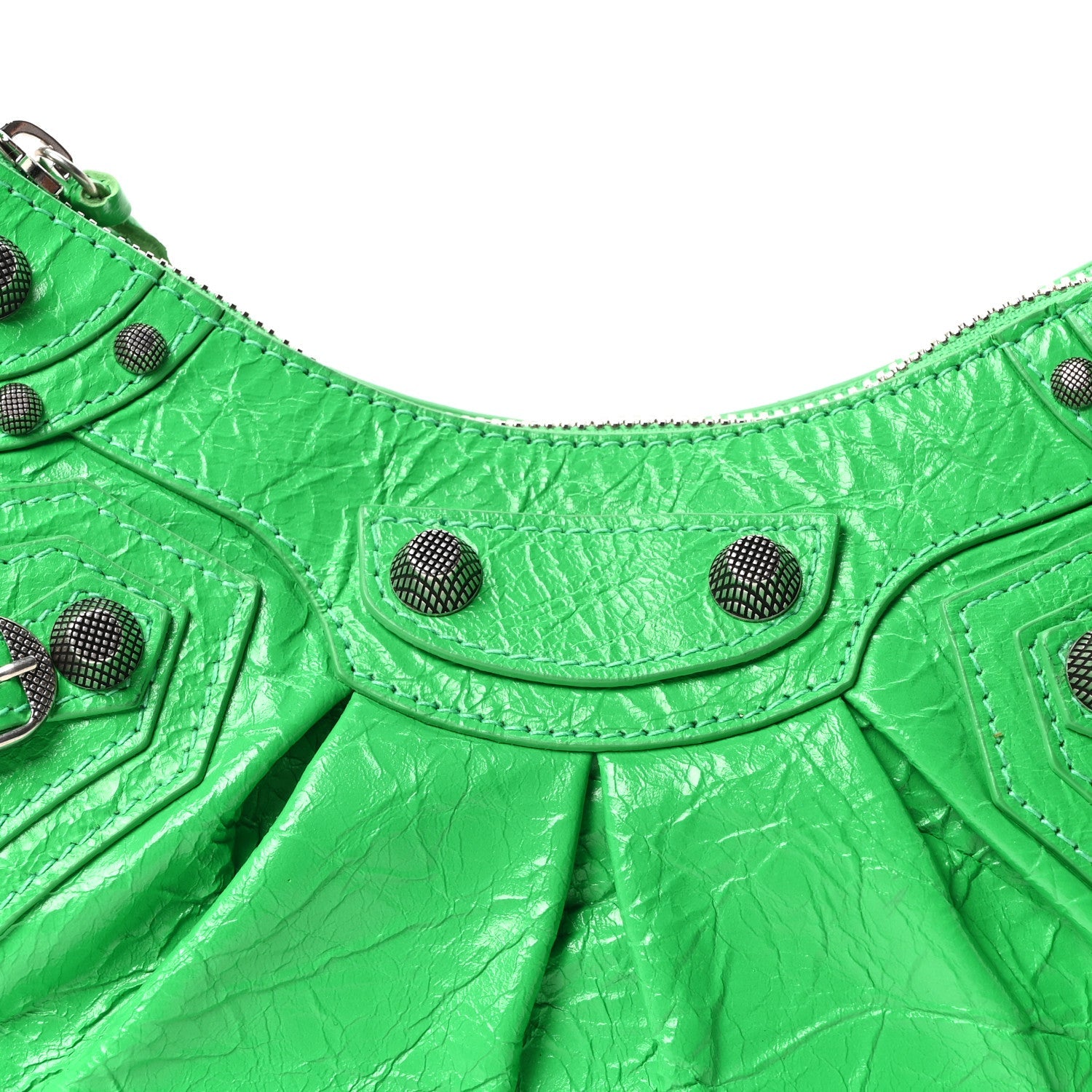 Balenciaga Agneau Arena Le Cagole Shoulder Bag XS Vivid Green