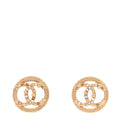 Chanel Pearl Crystal CC Round Earrings Gold