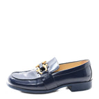 Bottega Veneta Glossy Calfskin Monsieur Loafers 40.5 Navy Blue