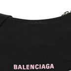 Balenciaga Recycled Sport Nylon Logo Embroidered Wheel Sling Bag Black Pink