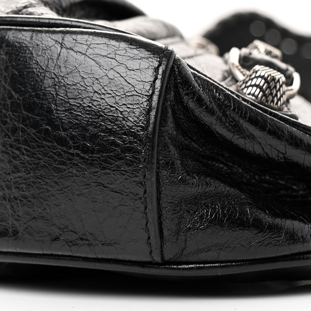 Balenciaga Agneau Arena Le Cagole Shoulder Bag XS Black