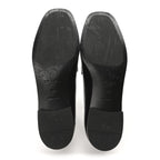 Prada Brushed Calfskin Metal Triangle Logo 20mm Loafers 36.5 Black