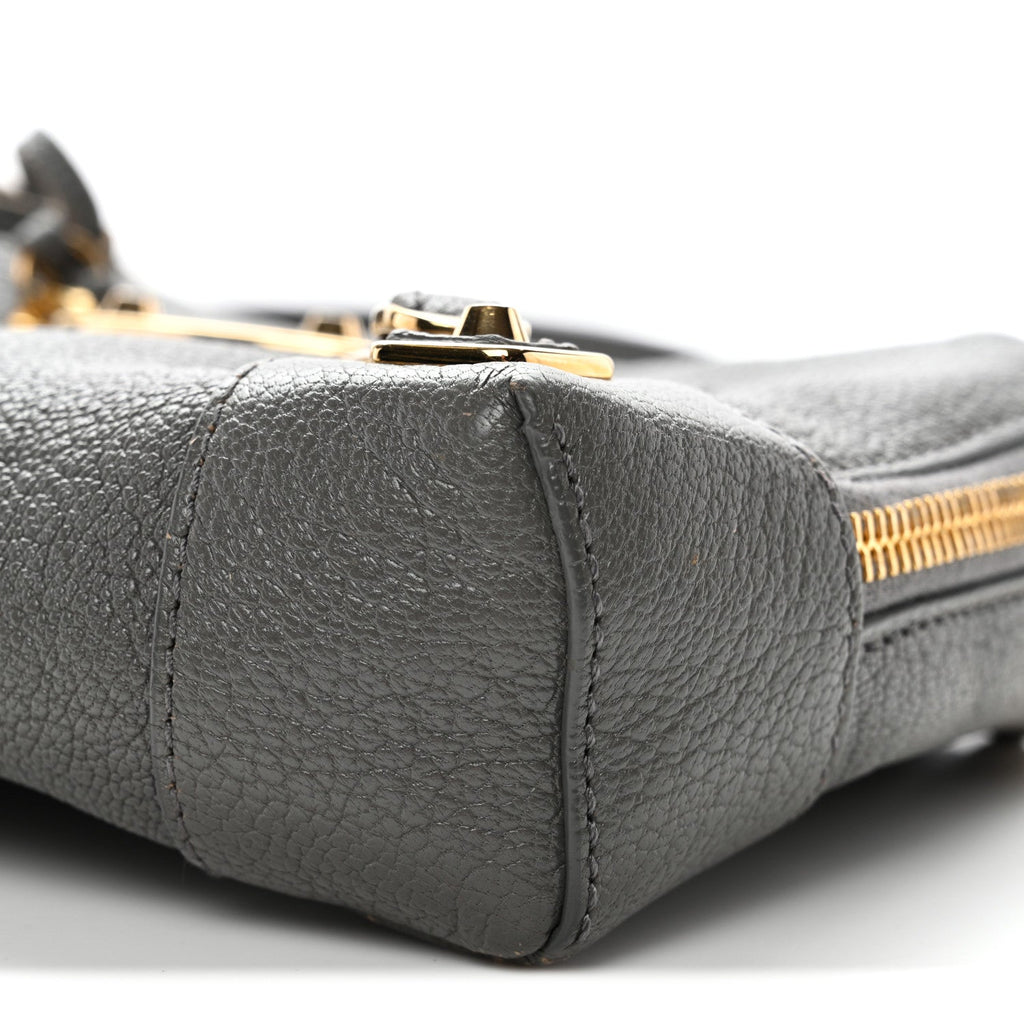 Balenciaga Chevre Gold Metallic Edge Hardware XS Reporter Crossbody Gris Acier