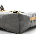 Balenciaga Chevre Gold Metallic Edge Hardware XS Reporter Crossbody Gris Acier