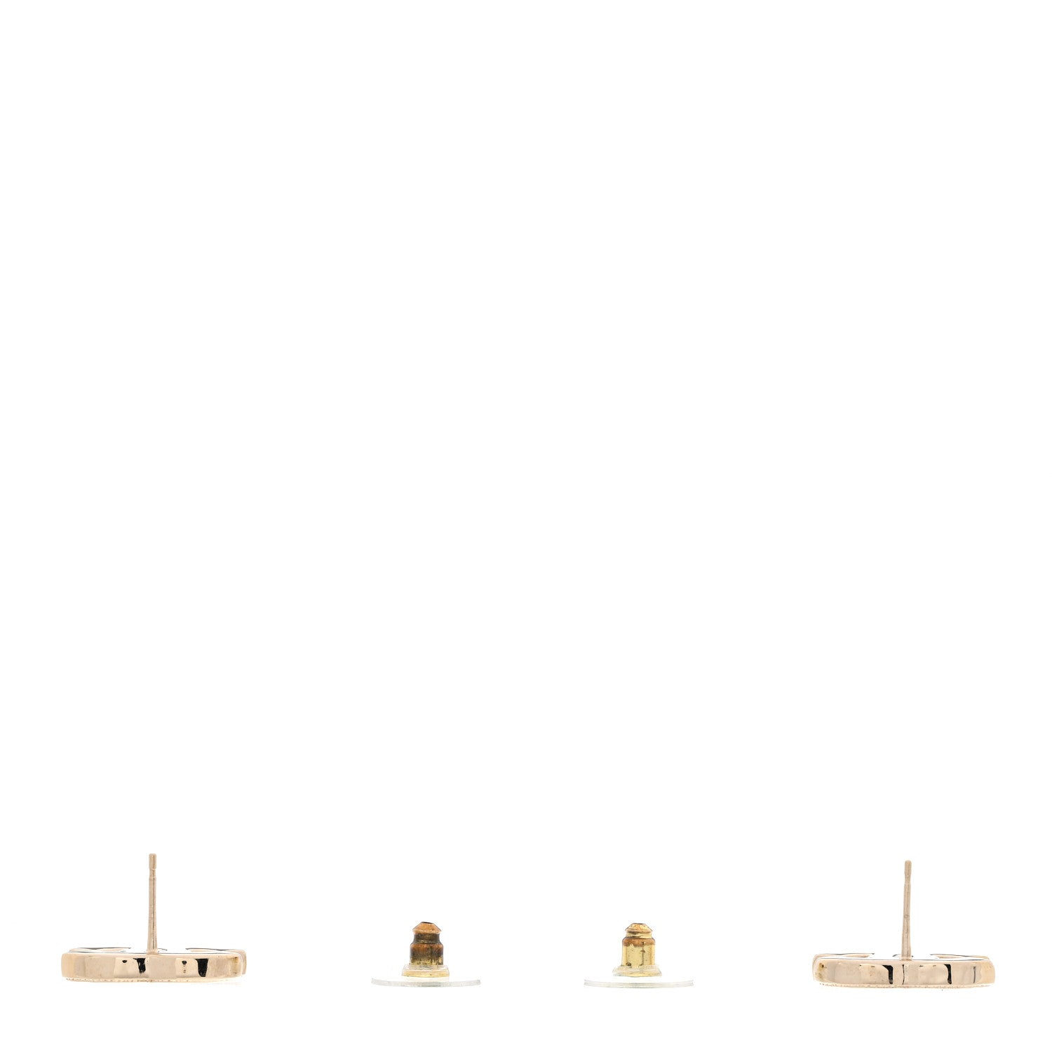 Chanel Metal Enamel CC Earrings Black Gold