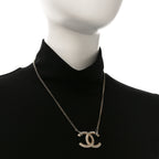 Chanel Crystal CC Pendant Necklace Gold