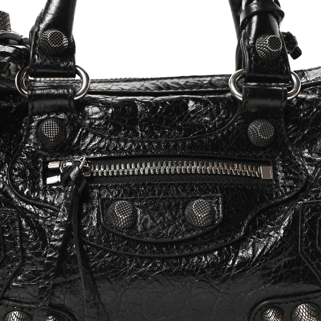 Balenciaga Agneau Arena Mini Le Cagole Duffle Crossbody Bag Black