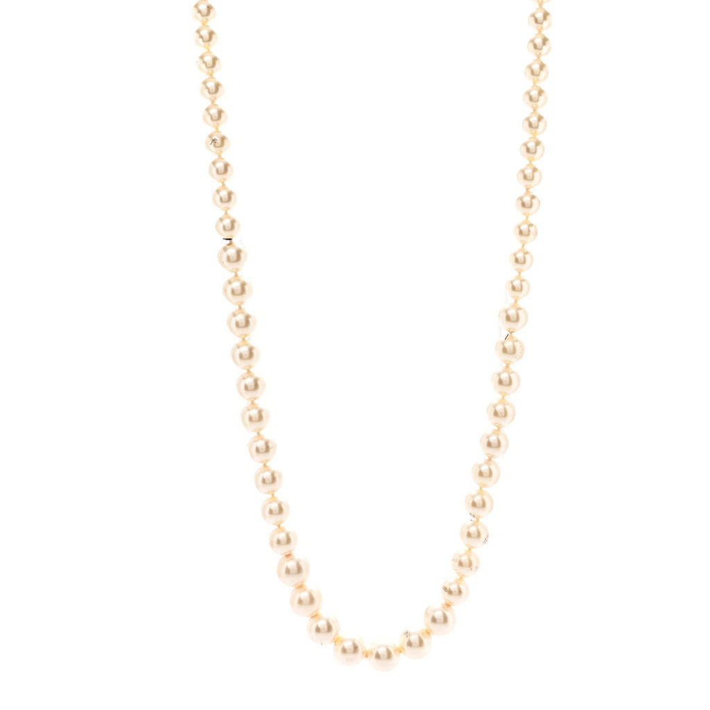 Chanel Graduated Pearl CC Long Necklace Gold