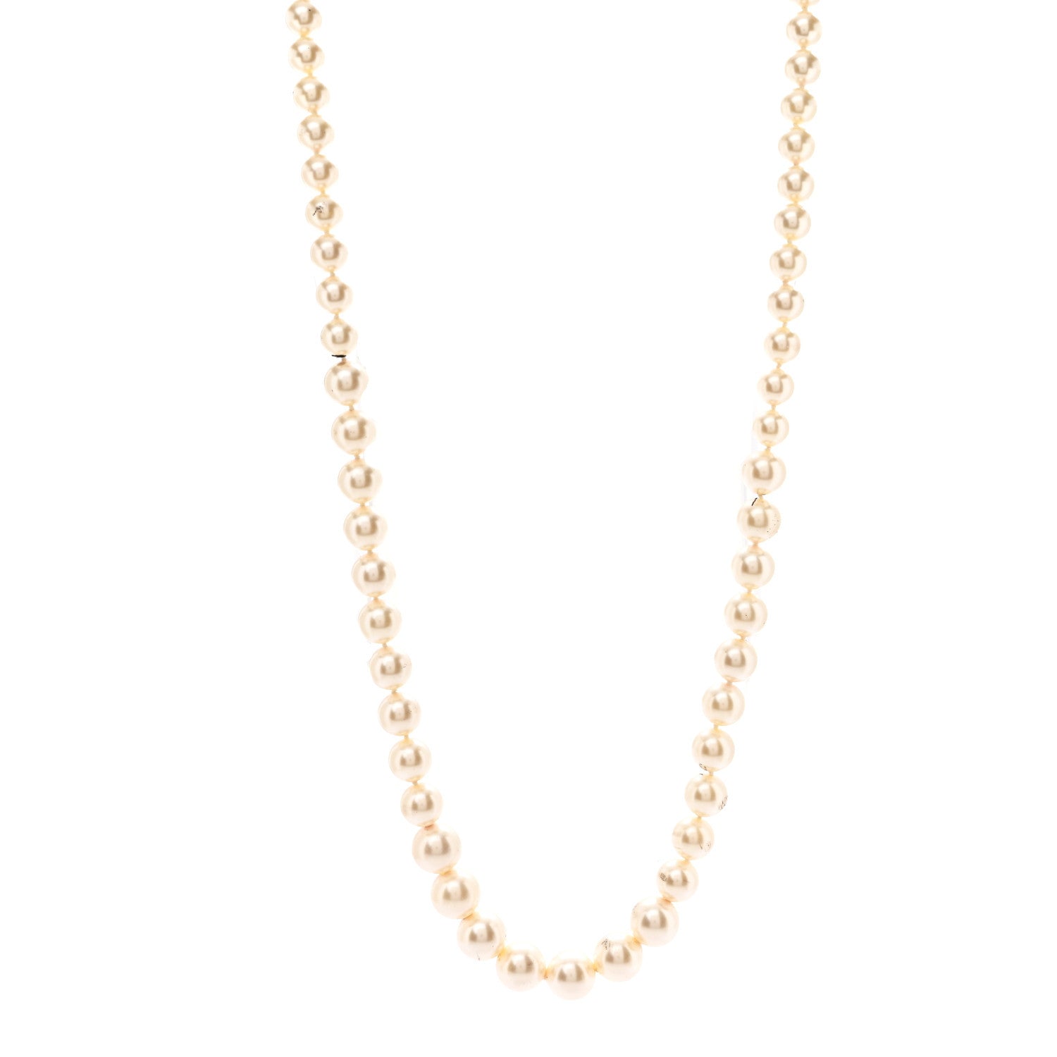 Chanel Graduated Pearl CC Long Necklace Gold