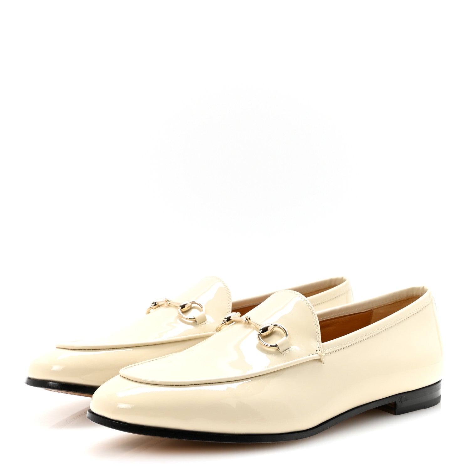 Gucci Patent Womens Jordaan Loafers 40 Mystic White