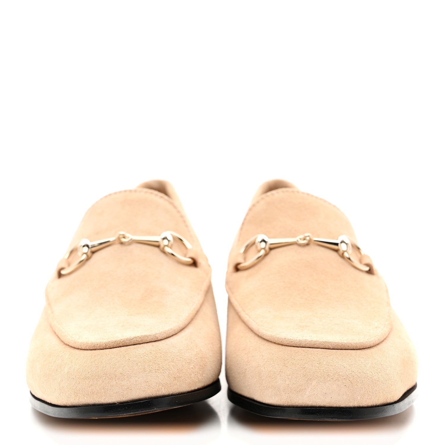 Gucci Suede Horsebit Womens Jordaan Loafers 39 Pink Sand