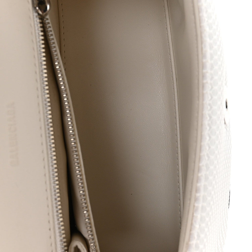Balenciaga Faux Calfskin Fabric Glow In The Dark Small Sneakerhead Top Handle Bag White Orange