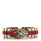 Gucci Metal Crystals Snake Bracelet S White Red