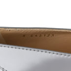Chanel Shiny Calfskin Logo Loafers 37 Light Grey