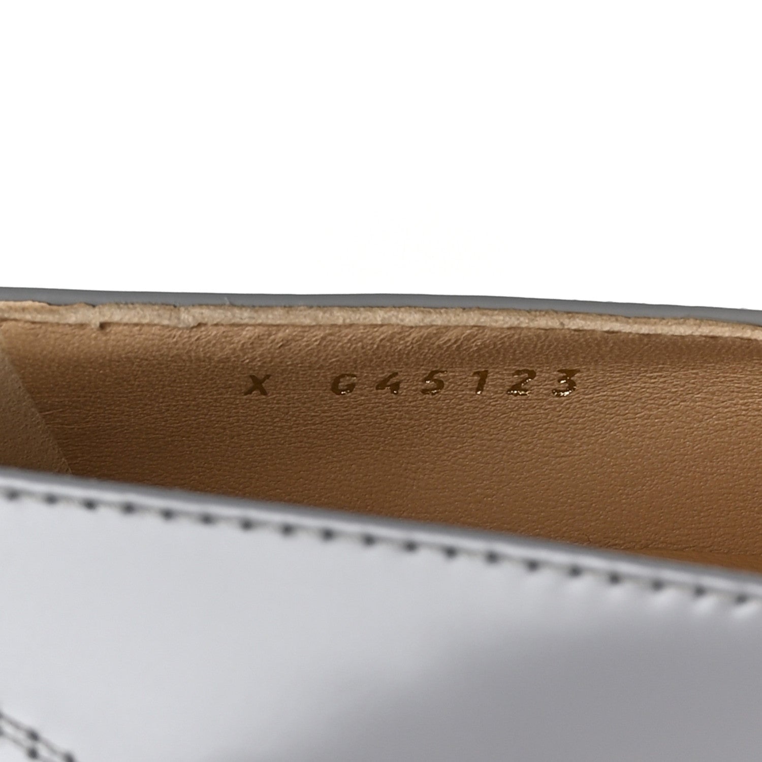 Chanel Shiny Calfskin Logo Loafers 37 Light Grey