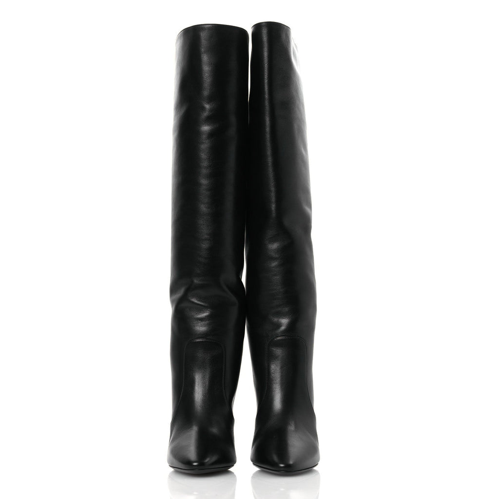 Saint Laurent Lambskin Koller 110 Tall Boots 36.5 Black