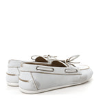 Miu Miu Vitello Deco Boat Loafers 39.5 White