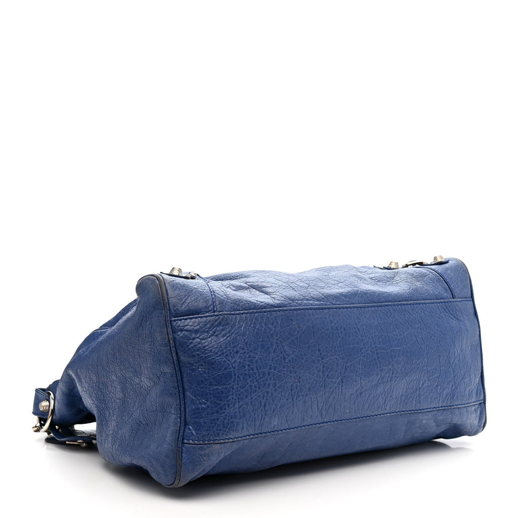 Balenciaga Agneau Giant 12 Silver Hardware Velo Bleu Glacier
