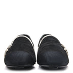 Chanel Suede Calfskin Grosgrain Crystal Star Mocassin Loafers 38 Black