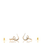 Chanel Crystal CC Double Hoop Earrings Gold