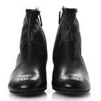 Chanel Stretch Lambskin Cap Toe CC Short Boots 36.5 Black