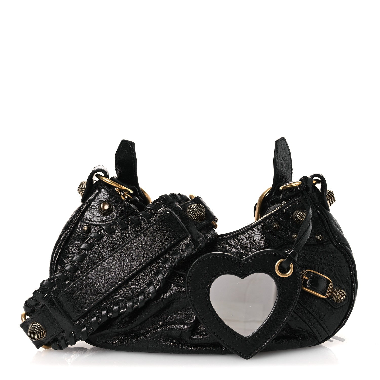 Balenciaga Agneau Arena Le Cagole Shoulder Bag XS Black