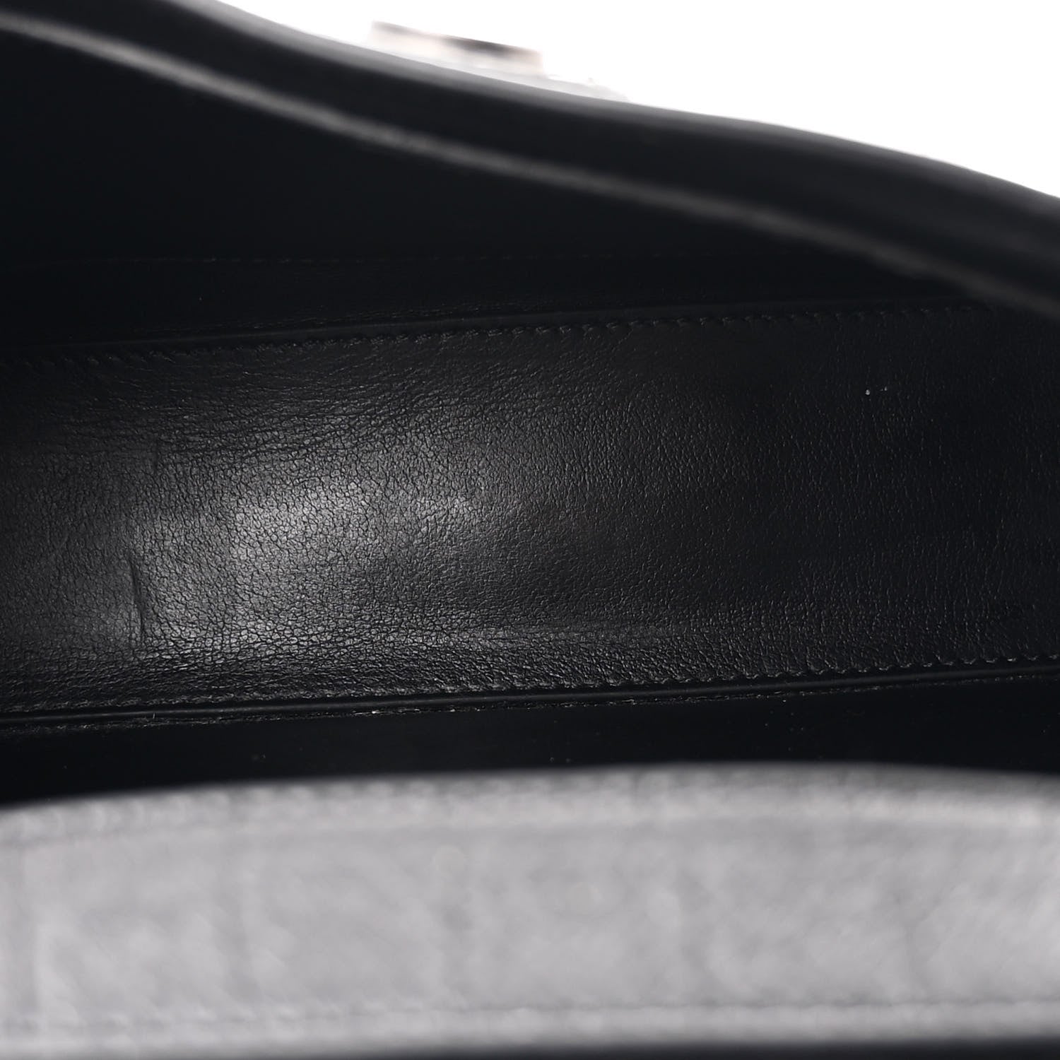Balenciaga Extra Supple Calfskin Crocodile Embossed Monochrome XS Downtown Shoulder Bag Black
