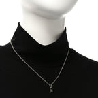 Christian Dior Metal Logo Necklace Silver
