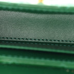Chanel Shiny Aged Calfskin Quilted Mini Nano Kelly Shopper Green