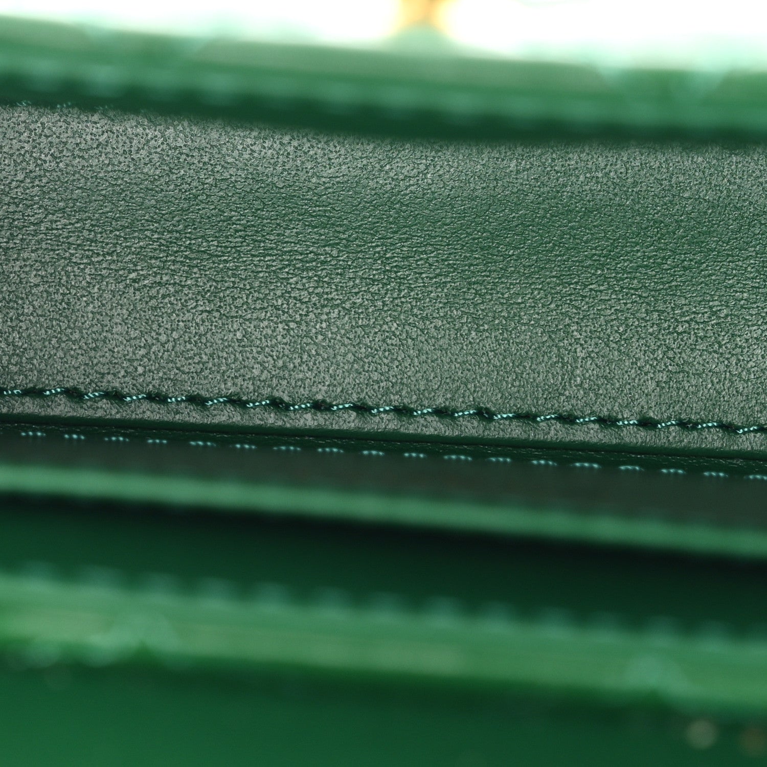 Chanel Shiny Aged Calfskin Quilted Mini Nano Kelly Shopper Green