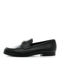 Chanel Lambskin Enamel CC Moccasin Loafers 37 Black
