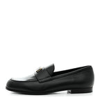 Chanel Lambskin Enamel CC Moccasin Loafers 37 Black