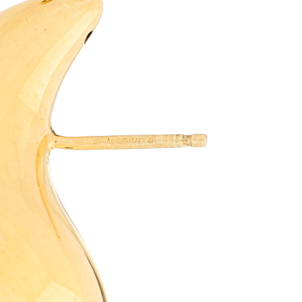 Bottega Veneta Sterling Silver Small Drop Earrings Gold