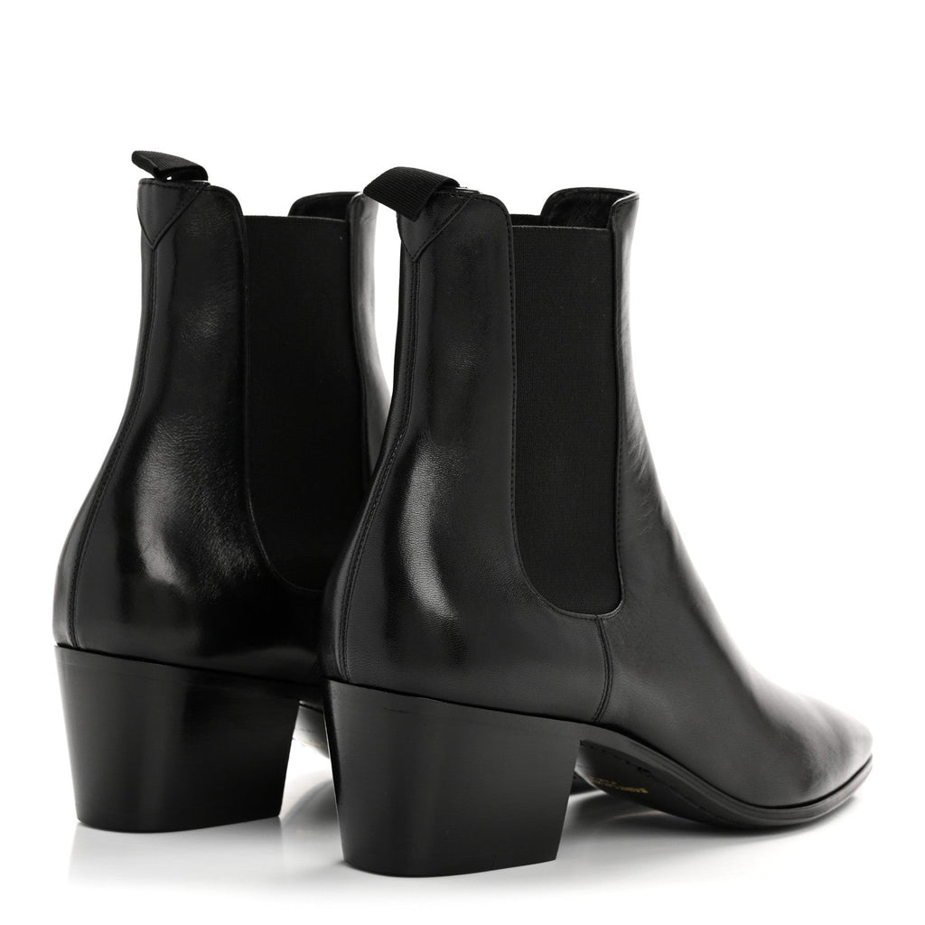 Saint Laurent Incrociato Muriel Vassili 60 Ankle Zip Boots 36 Black