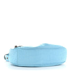 Balenciaga Extra Supple Calfskin Crocodile Embossed Le Cagole Shoulder Bag XS Sky Blue