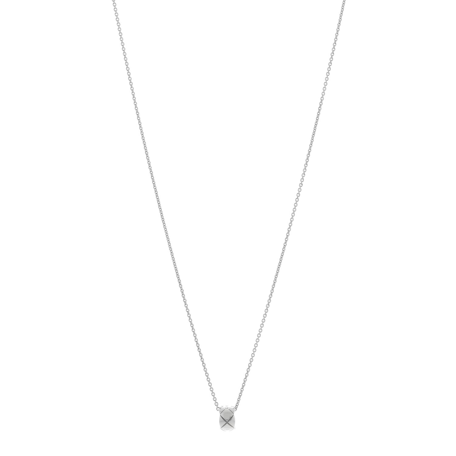 Chanel 18K White Gold Coco Crush Pendant Necklace