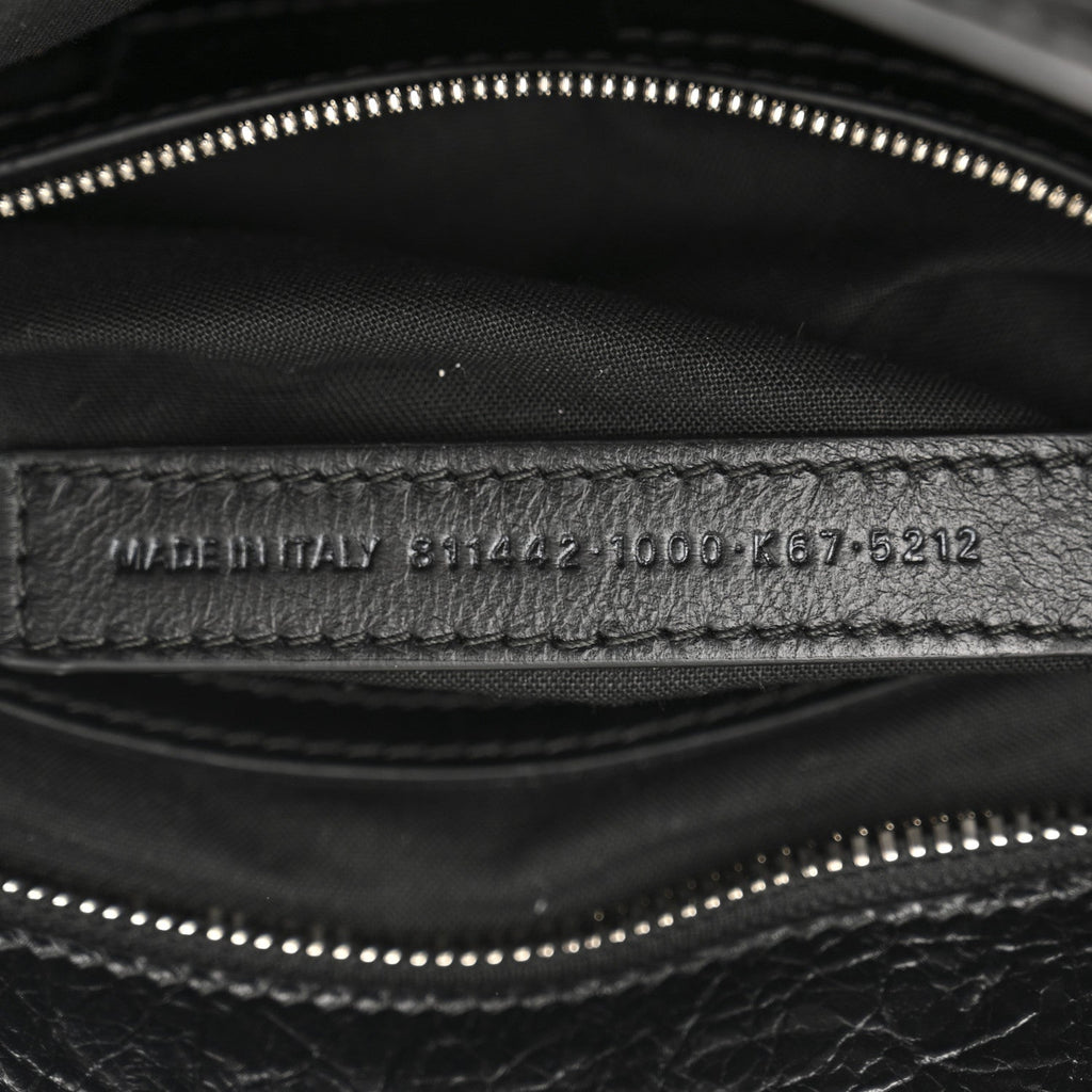 Balenciaga Agneau Arena Storico Silver Hardware Small Le City Black